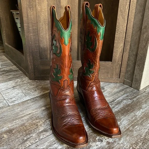 EUC - Old West Barnwood Vintage Turquoise Boots - Picture 3 of 11